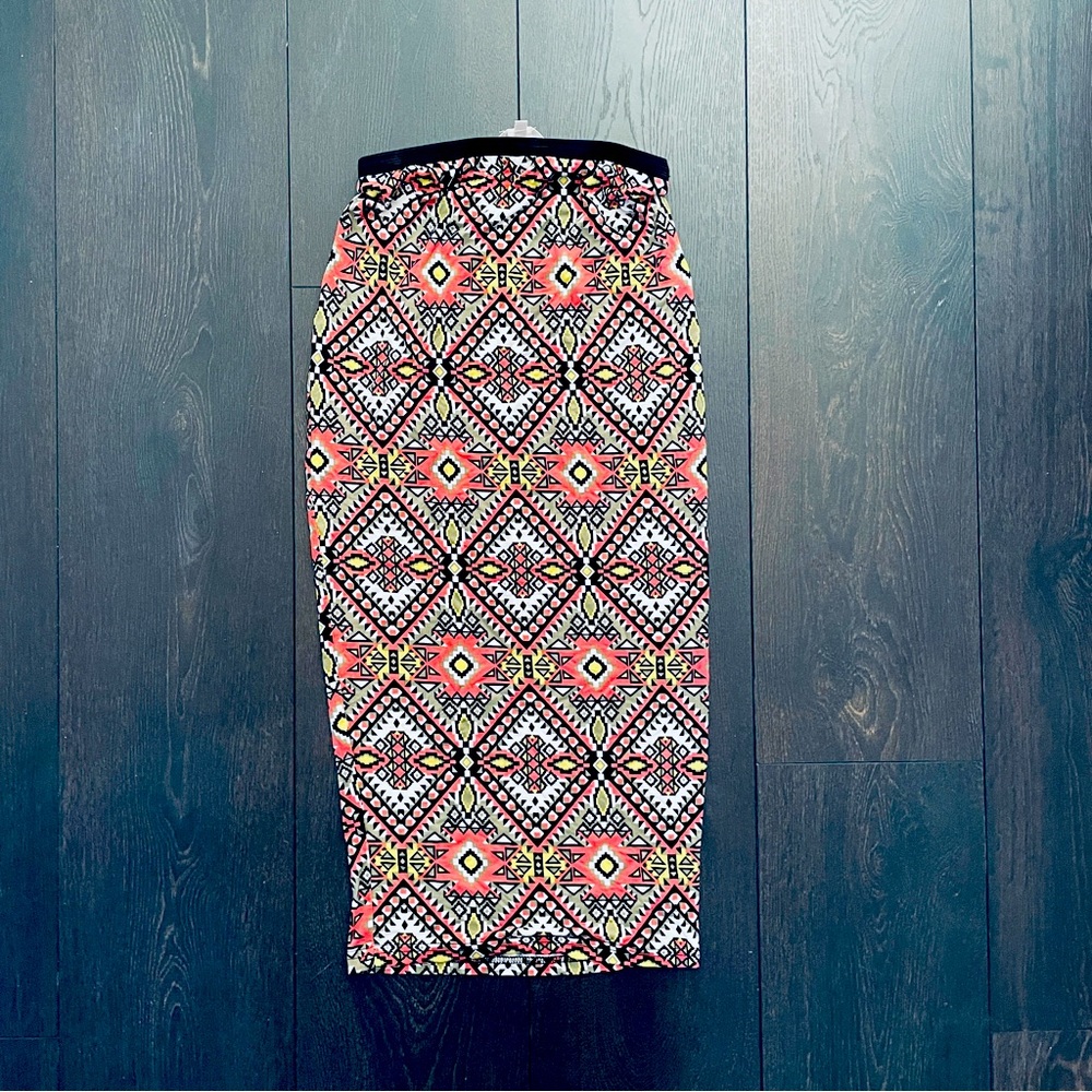 Stella Tweed Geometric Print High Waisted Skirt